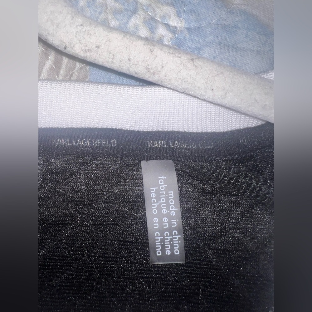 KARL LAGERFELD Men's Contrast Fabric Mesh Logo Pullover LARGE NWOT - Picture 6 of 12